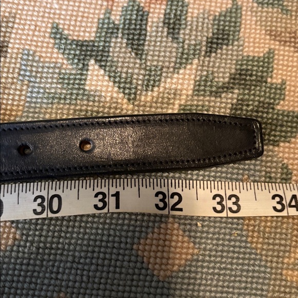 Equestrian Themed Black Leather Belt Size 28 - Picture 5 of 6